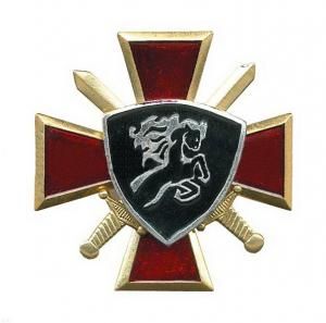 Знак "ВВ конь" крест (золотой, красный, черный)