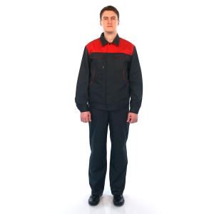 Костюм БлокПОСТ "Профессионал-2" (куртка+полукомбинезон), (темно-серый/красный)