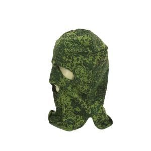 Шлем-маска трикотажная (камуфляж зеленый цифра-тетрис, хлопок 100%)