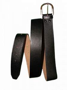 Ремень офицерский (черный кожаный) 35 мм 