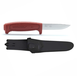 Нож Morakniv Basic 511, универсальный/строительный, углеродистая сталь, рукоять-полипропилен, ножны-пластик, клинок 91мм, обух 2мм, вес 109,5г, красный