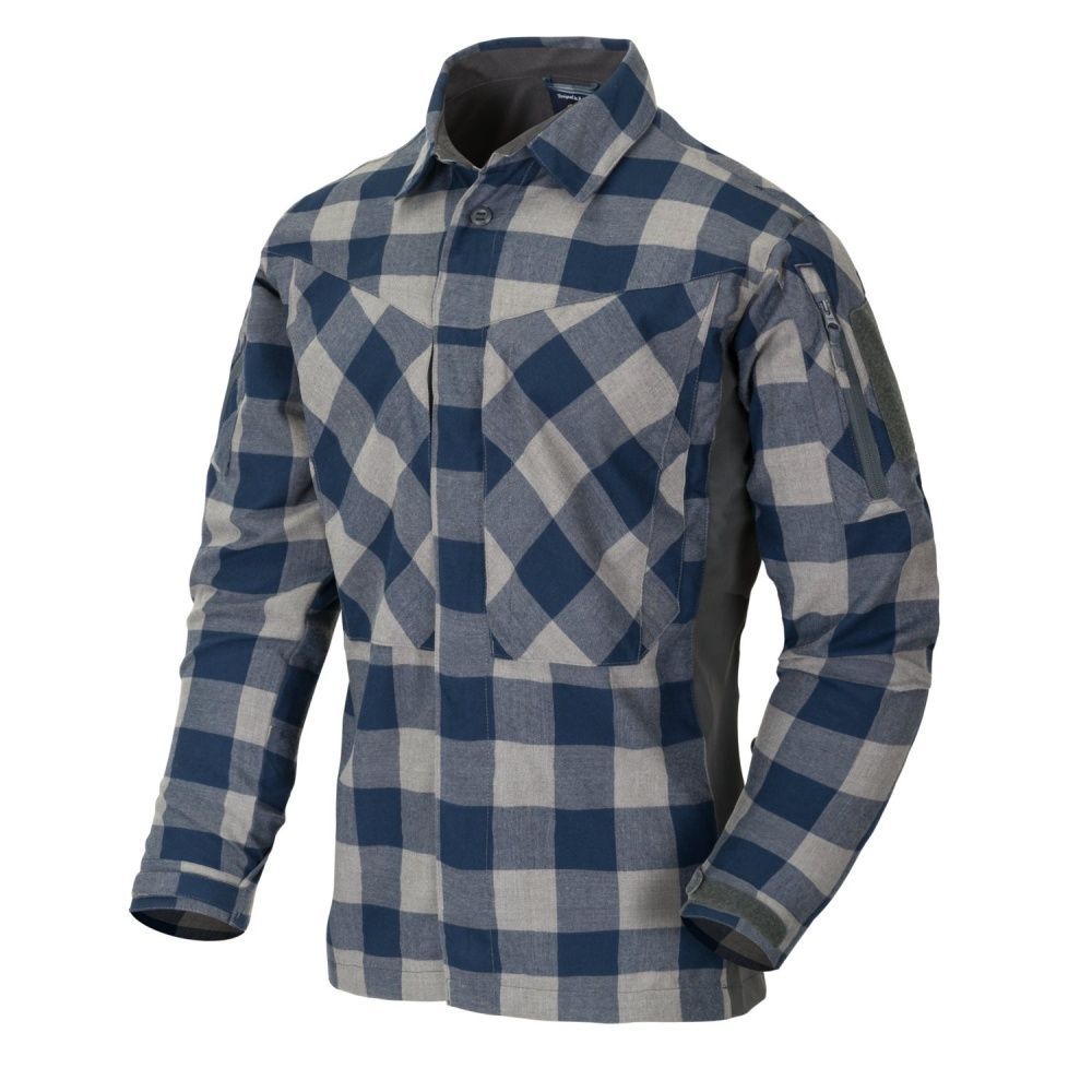 Рубашка MBDU Flannel Helikon, цвет Slate Blue Checkered
